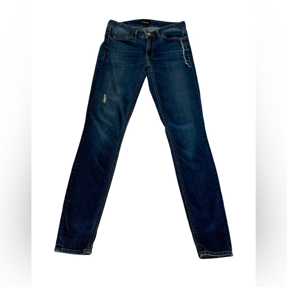 Strom Women's Skinny‎ Jeans Distressed Dark Wash Size 27